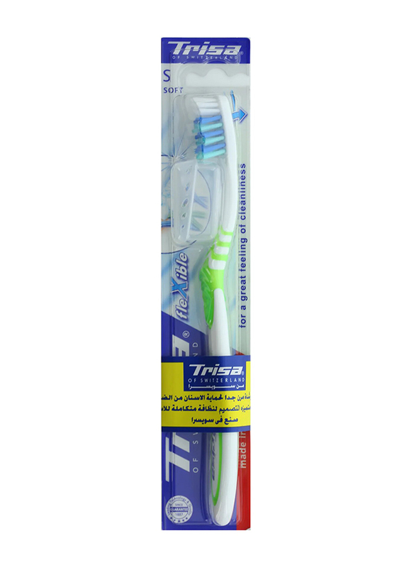 

Trisa Flexible Soft Toothbrush, Green/White