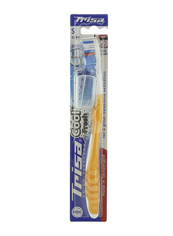 

Trisa Cool & Fresh Soft Professional Toothbrush, Yellow, 1 Piece