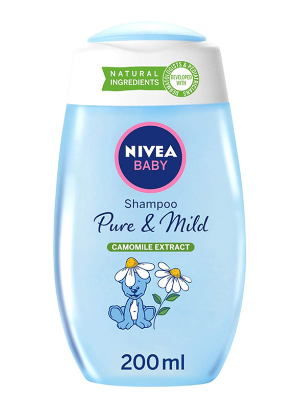 

Nivea 200ml Pure and Mild Shampoo for Babies, All Ages, Blue