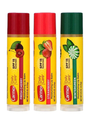 Carmex Daily Care Moisturising Lip Balm SPF15, 4.25g, 3 Piece, Yellow