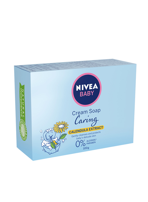 

Nivea 100gm Caring Cream Soap with Calendula Extract for Babies, All Ages, Blue