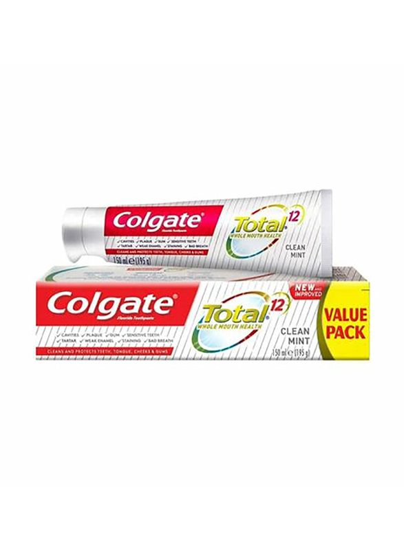 

Colgate Total 12 Clean Mint Toothpaste, White, 150ml