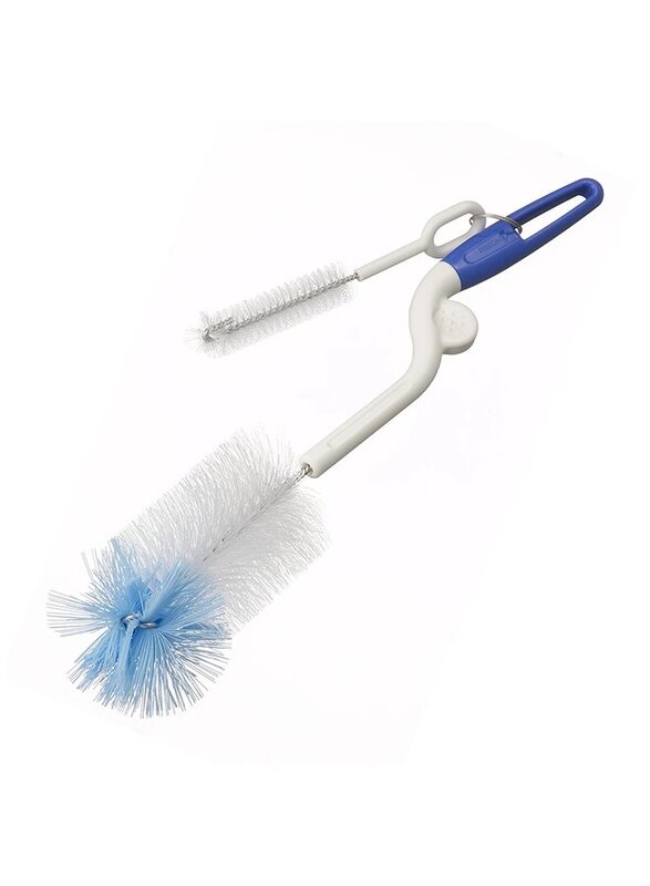 

Pigeon 2-in-1 Bottle and Nipple Brush, Blue/White