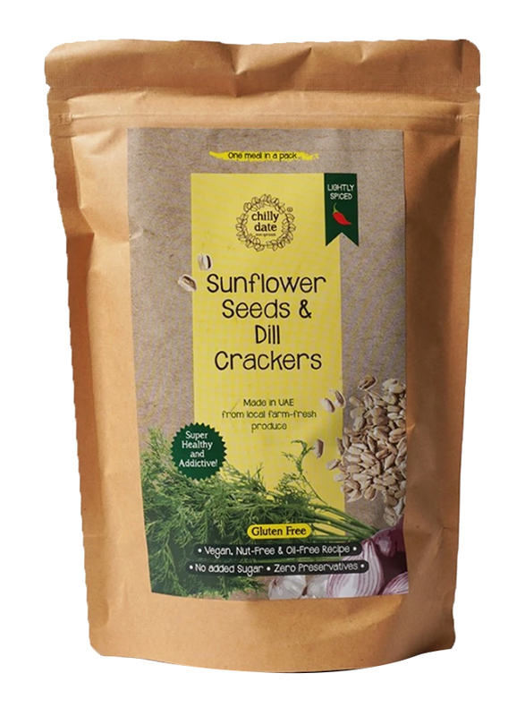 

Chilly Date Sunflower Seeds & Dill Crackers, 50g