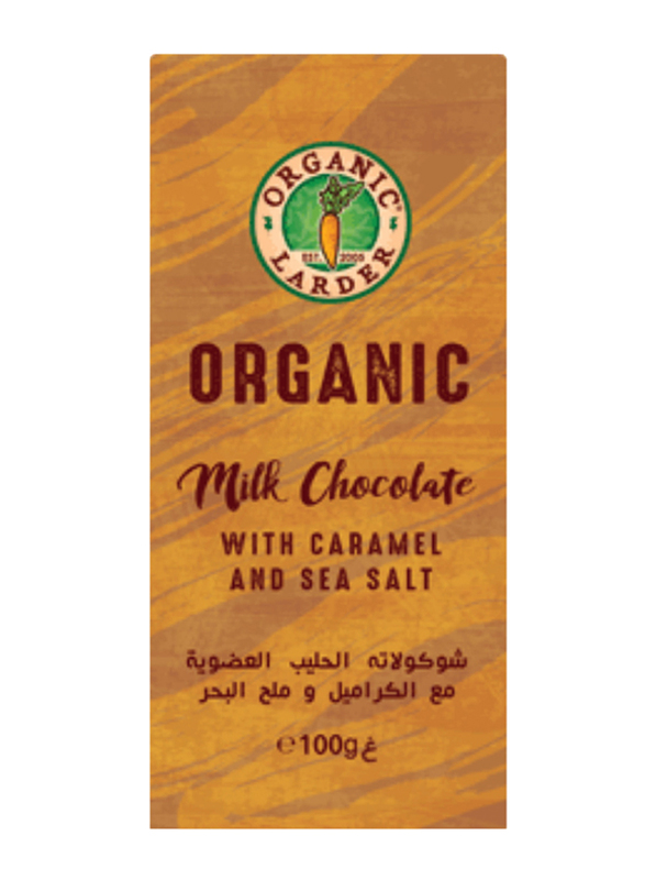 Organic Larder Organic Milk Chocolate with Caramel & Sea Salt, 100g