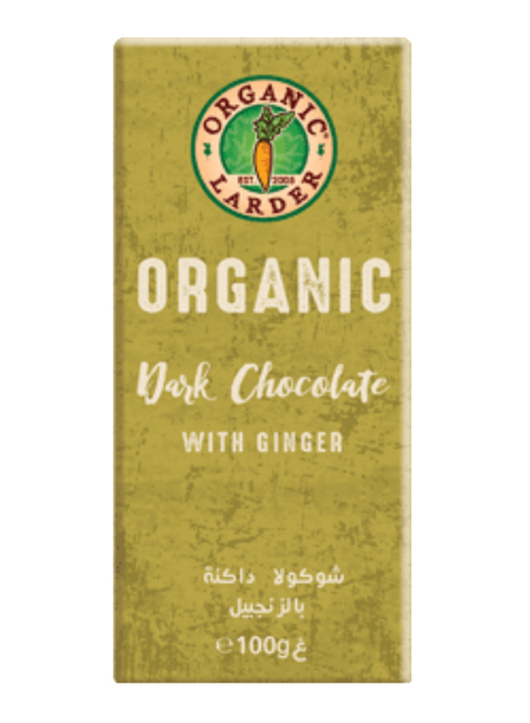 Organic Larder Organic Dark Chocolate with Ginger, 100g