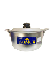 Sonex 33.5cm Anodized Aluminium Round Cooking Pot with Casted Handle, Silver