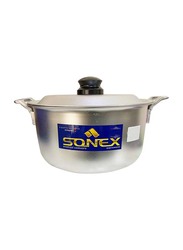 Sonex 19cm Anodized Aluminium Round Cooking Pot with Casted Handle, Silver