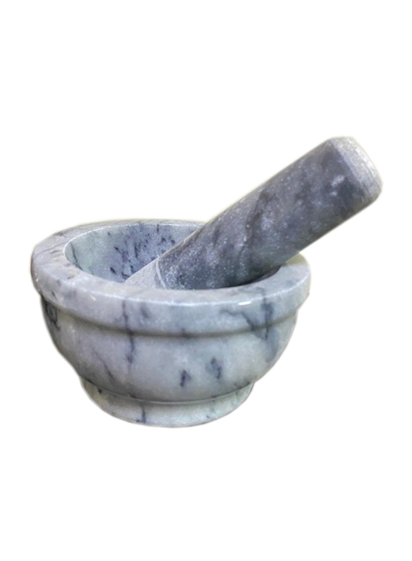 

A to Z 6-inch Marble Mortar and Pestle, White/Grey