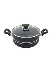 Majestic 32cm Non-Stick Casserole with Glass Lid, Black