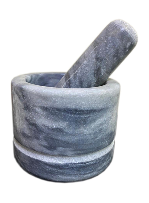 

A to Z 5 x 4-inch Marble Mortar and Pestle, Grey