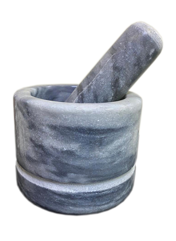 

A to Z 6 x 4-inch Marble Mortar and Pestle, Grey