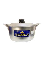 Sonex 29cm Anodized Aluminium Round Cooking Pot with Casted Handle, Silver
