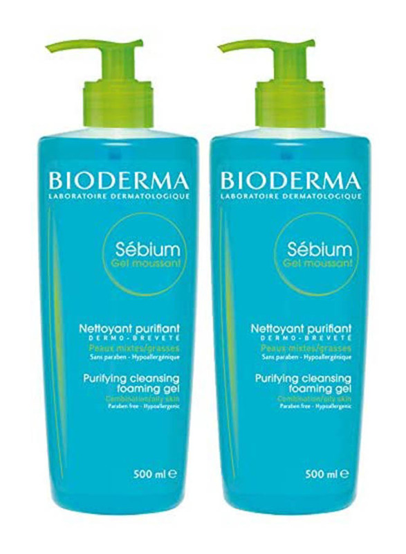 

Bioderma Sebium Purifying Cleansing Foaming Gel, 500ml x 2 Pieces