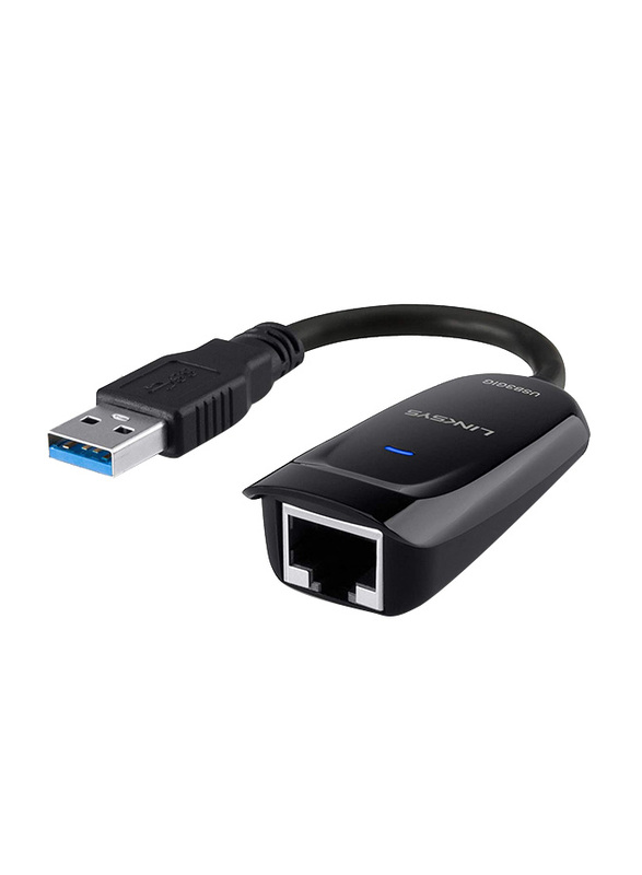 

Linksys USB 3.0 Gigabit Ethernet Adapter, Gigabit Ethernet Adapter Male to USB Type A for MacBook Air/Chromebook/Ultrabook, Black