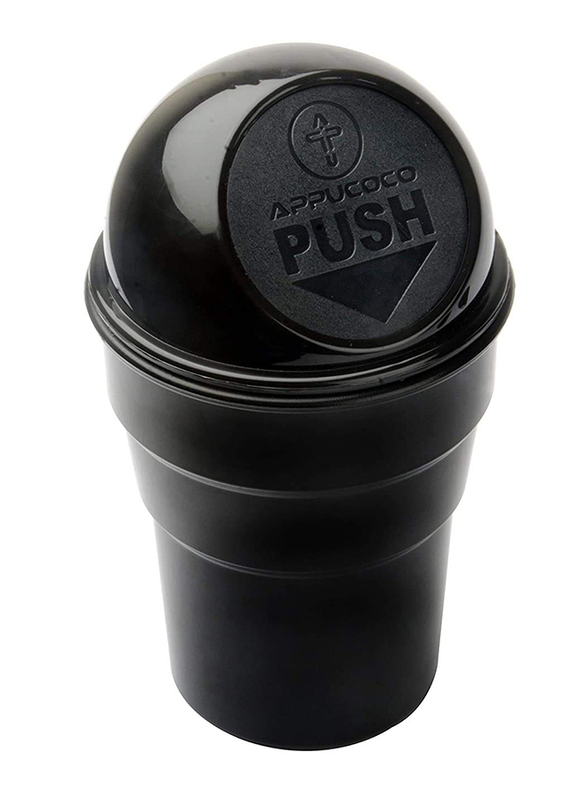 

Appucoco Mini Car Trash Bin Can Holder Dustbin, Black