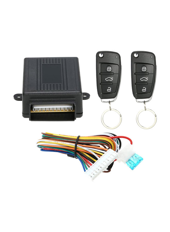 

Generic Universal Car Door Lock Keyless Entry System Locking Kit with Trunk Release Button and Remote Control, Black