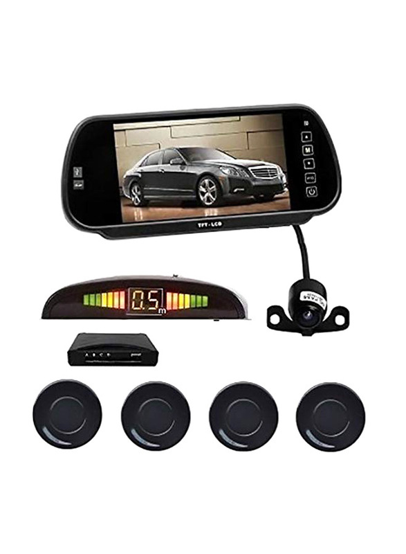 

Generic 7-inch TFT LCD Car Mirror Monitor with Reverse Camera, Indicator and 4 Sensors, Black