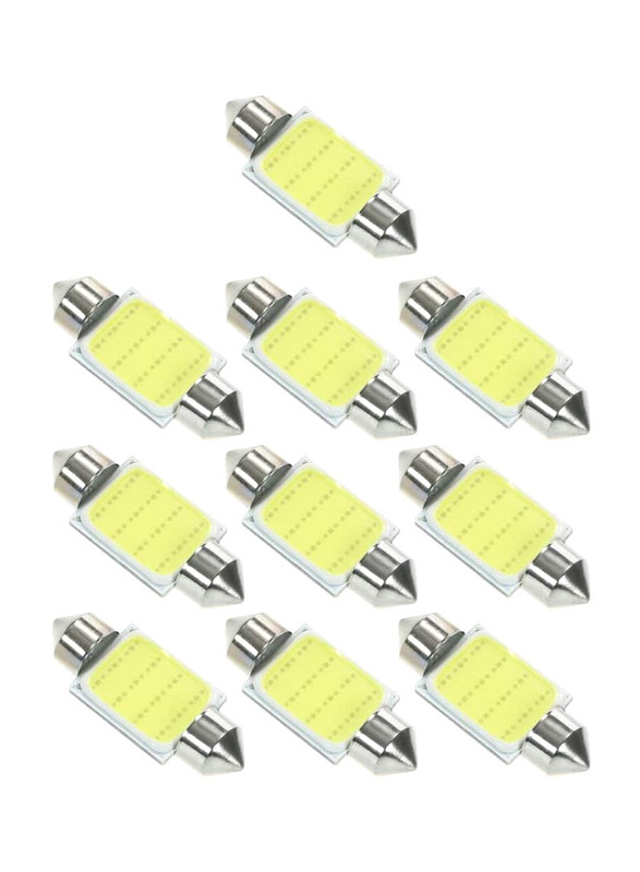 

Generic C5W COB Interior/Exterior Festoon Smd LED Bulbs, 36/39/41mm, 10 Pieces, White/Silver/Yellow