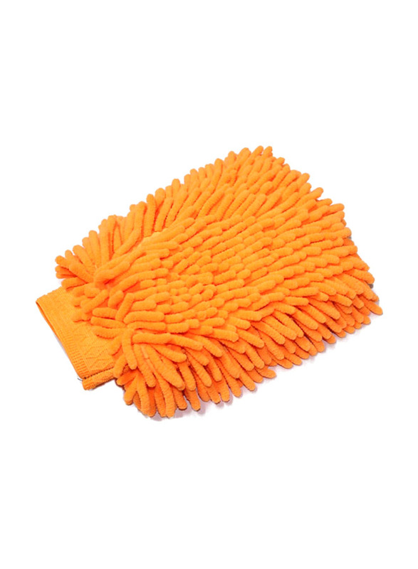 

Generic Microfiber Glove Wash Mitten Cleaning Duster for Car Household, Orange