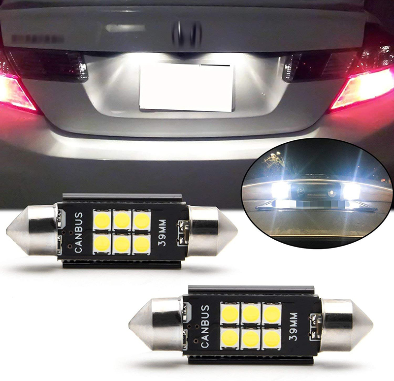 

Generic 600LM 6411 6418 Interior/Exterior Dome LED Bulb, 2 Pieces, White/Silver