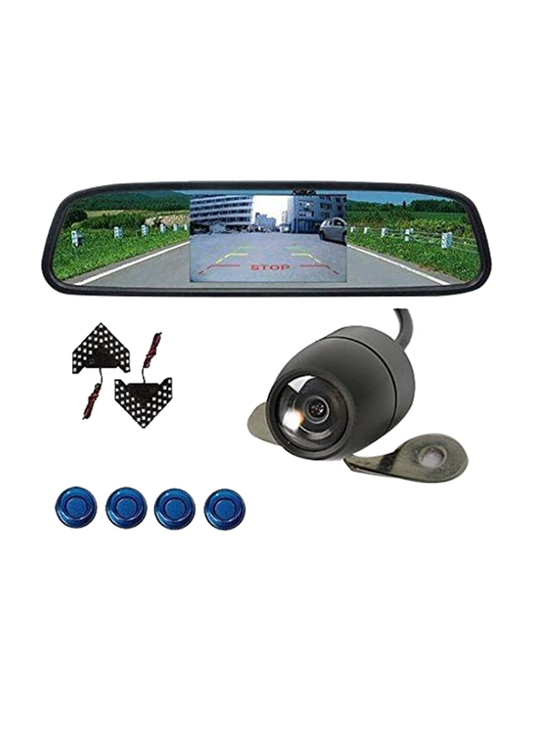 

DSL Camera with Parking Sensor For Car with Indicator and LCD Screen with 27 LED Indicators, Blue/Black