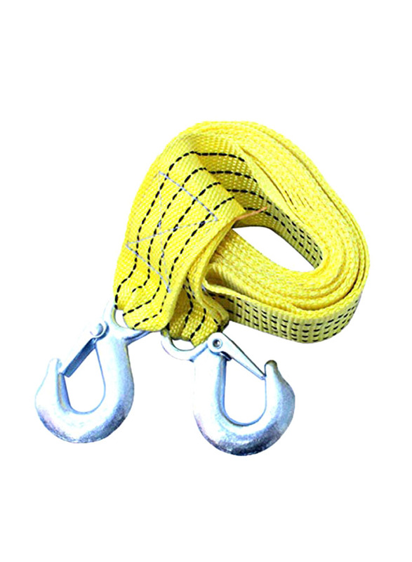 

Generic 3 Tons Nylon Tow Rope Car Trailer with Fluorescence Emergency Hook Traction Rope, 300 Meter, Yellow