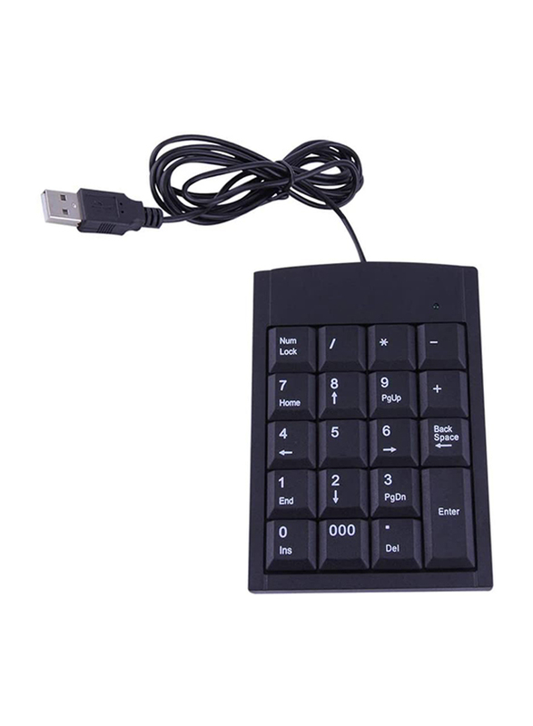 

Poppyae 19 Keys Wired Mini USB Numeric English Keyboard Keypad, Black