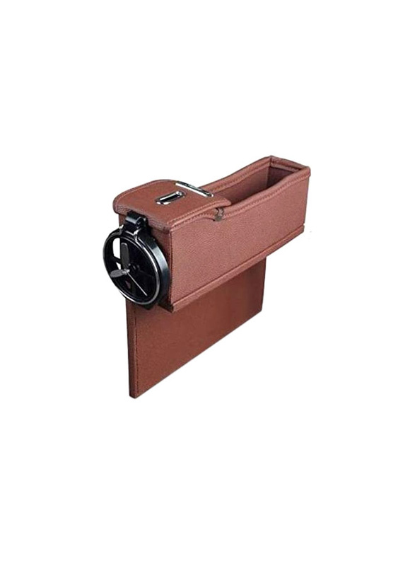 

Generic Crevice Cup Drink Holder Car Seat Storage Box Organizer, 2 Pieces, Brown