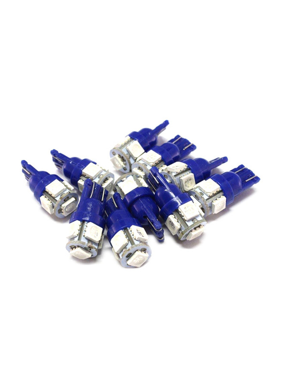 

Generic Lot T10 5 Smd LED Bulbs, 10 Pieces, Blue/Silver