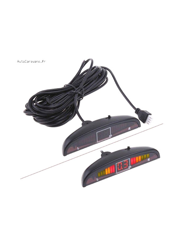 

Generic 4 Parking Sensors with LED Display Car Reverse Backup System Radar Kit, Detect Alarm, Black