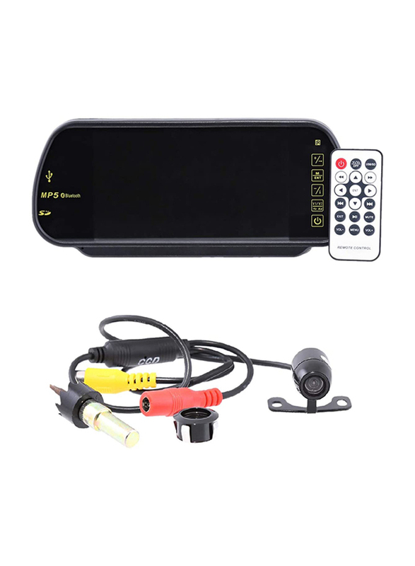 

X3 Universal 7 Inch LCD Mirror Monitor with Wireless Remote and X3 Car Reversing Camera, Multicolour
