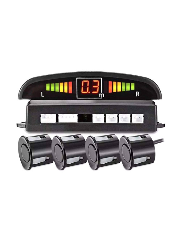 

Generic LED Car Parking Sensors and Car Reverse Radar System, 4 Sensors, Waterproof Buzzer Parking Assistant Alarm Reminder, Black