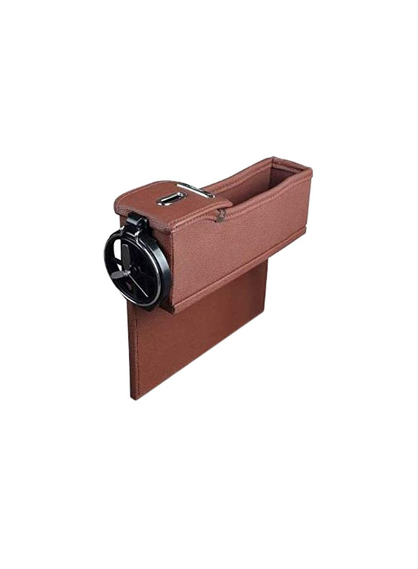 

Generic Leather Car Seat Storage Box Organizer, 2 Pieces, Brown