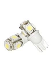 MountNmist 5SMD W5 LED T10 Car Parking Indicator Socket Light, 12V, White
