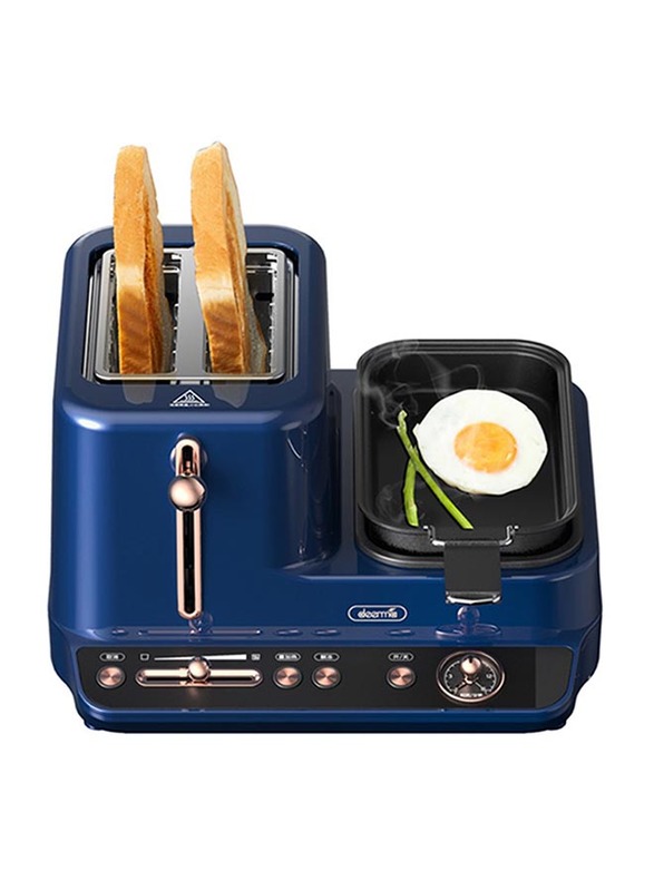 Deerma Multifunction Breakfast Machine Toaster with Pan, DEM-ZC10, Royal Blue