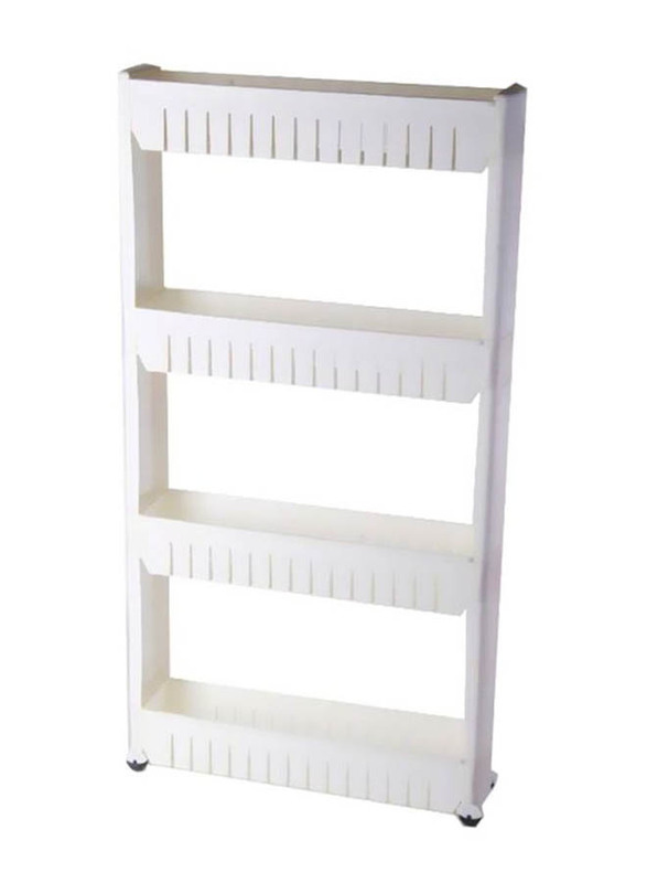 

Generic 4-Tier Storage Rack With Wheels, White