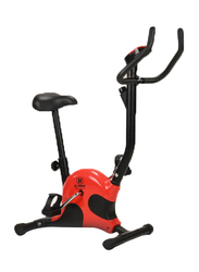 H Pro Endurance Indoor Upright Stationary Belt Resistance Exercise Bike, Black/Red