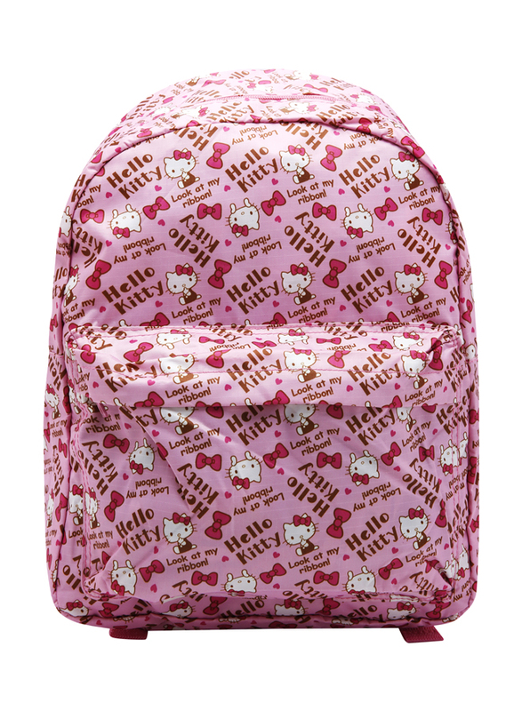 

Hello Kitty Texture Zip Closure School Backpack for Girls, Pink, Model No. 609617