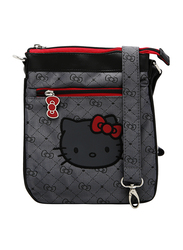 Hello Kitty Polyester Zip Closure Shoulder Travel Accessories Bag for Girls, Grey, Model No. 135143