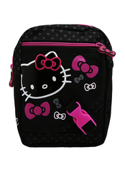 Hello Kitty Polyester Printed Shoulder Travel Accessories Bag for Girls, Black, Model No. 433268