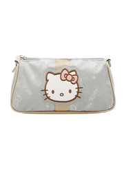Hello Kitty Polyester Printed Shoulder Travel Accessories Bag for Girls, Grey, Model No. 171328