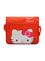 Hello Kitty Polyester Flower Ribbon Cross Body Mail Messenger Bag for Girls, Orange, Model No. 756121