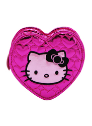 Hello Kitty PVC Heart Shape Zip Closure Coin Purse for Girls, Pink, Model No. 77488
