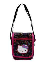 Hello Kitty Polyester Printed Shoulder Travel Accessories Bag for Girls, Black, Model No. 397890