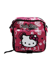 Hello Kitty Polyester Zip Closure Printed Shoulder Travel Accessories Bag for Girls, Pink, Model No. 729558