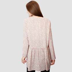 Kidwala Full Sleeve V-Neck Floral Pullover Print Loose Fit Top for Women, Pink