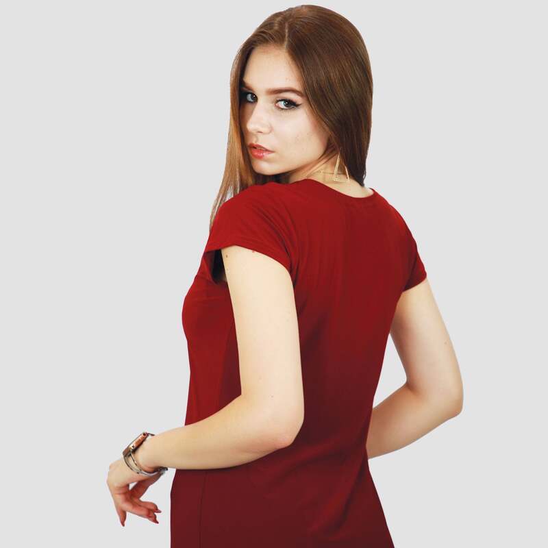 Kidwala Round Neck Short Sleeve Long Plain Simple Maxi Dress, Extra Large, Red
