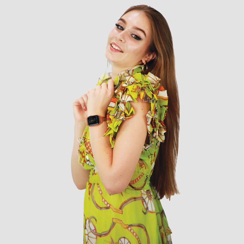 Kidwala V-Neck Short Sleeve Green & Yellow Printed Long Maxi Dress, Green
