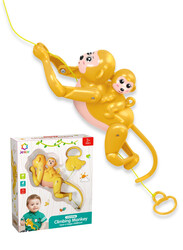 FITTO Pull String Electric Monkey Baby Musical Toy, Yellow